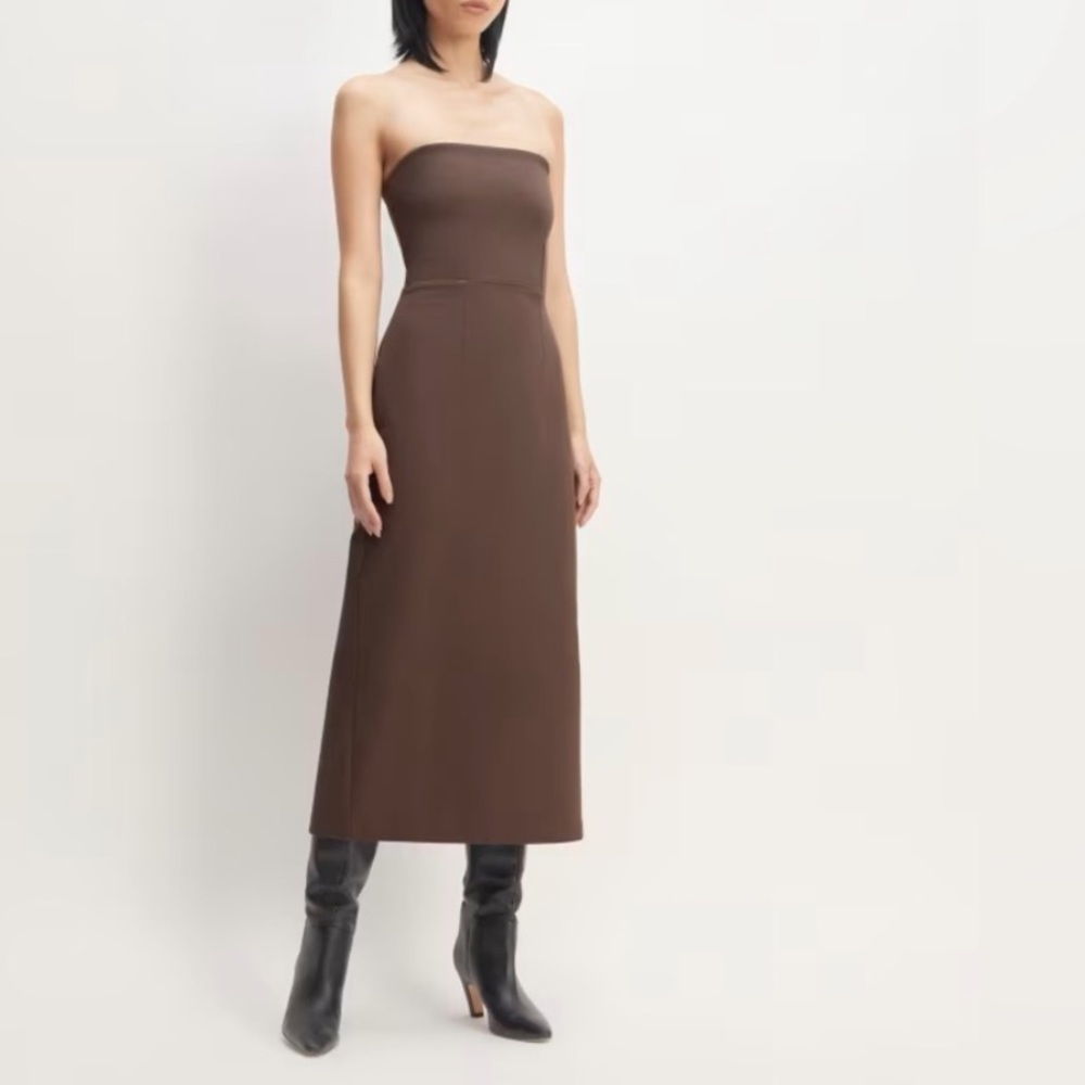 NWT Everlane Brown The dream strapless dress size XS